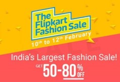Flipkart Fashion Sale  Feb 10 - Feb 12  Minimum 50% off additional  10% off on Rs. 1499