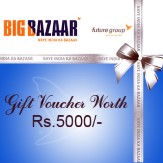 Big Bazaar Gift Voucher Worth Rs.5000 + 45 cashback Rs. 4520 at Ebay