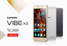 Lenovo Vibe K5 Smartphone Rs.6899 at Amazon