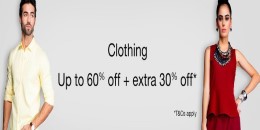 Clothing Minimum 60% off + Extra 30% off from Rs. 83 at Amazon