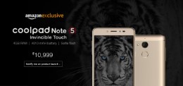 Coolpad Note 5 4GB Ram 32GB Rom Rs.10999 Rs. 10499 (HDFC Cards) or Rs. 10999 at Amazon
