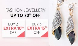 Jewellery upto 80% off + Buy 2 get 10% extra off, Buy 3 Get 15% extra off at Amazon