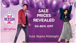 Myntra End Of Reason Sale [22nd - 25th Dec 2018]  up to 80% Off + Addition offer on HDFC cards PhonePe