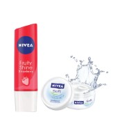 Nivea Fruity Shine Strawberry Lip Balm + free Nivea soft moisturising Cream 25ml Rs. 99 at Snapdeal