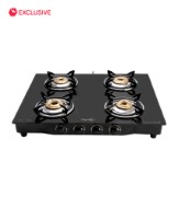 Pigeon 4 Brass Burner Glasstop Gas Stove at Snapdeal