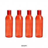 Steelo Savory Plastic Water Bottle, 1 Litre, Set of 4, Red