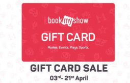 Get Flat 15% off on BookMyShow gift card