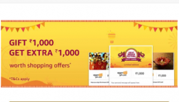 Get shopping offers worth Rs.1000 on purchase of any Amazon Pay eGift Card worth Rs.1000 or more at Amazon