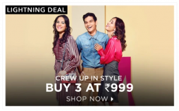Jabong offer Get 3 items for Rs 999