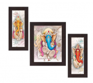 Wens 'Ganesha Indian Deity' Wall Art (MDF, 30 cm x 34 cm x 1.5 cm, WSP-4306)