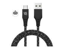 Flybot Bolt Rugged Polyester Braided Unbreakable Micro USB Fast Charging Cable (Length - 1.5 Meter, Color - Grey)