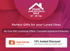 Grand Home Appliance Sale Feb 15th to Feb 18th at Flipkart + 10% extra discount on BOB credit cards