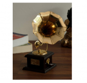 eCraftIndia Antique Music Decorative Canon Brass Showpiece (10 cm x 10 cm x 23.75 cm, Red and Brown)