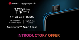 Huwai Y9 Prime 2019 Smartphone sale  Aug 7,2019 at Amazon