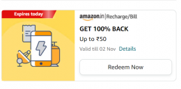 Amazon ₹50 Recharge Free by using 20 diamonds @ Amazon