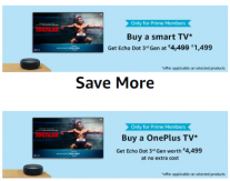 Buy Smart TV & Get Echo Dot 3rd Gen at Free or Rs.999 or Rs. 1499
