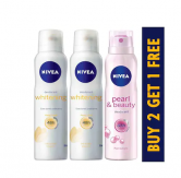 Buy 2 Nivea Fresh Whitening Floral Deodorant & Get 1 Nivea Pearl & Beauty Deodorant Free