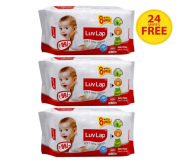 Luvlap Paraben Free Baby Wet Wipes with Aloe Vera - 3 packs (216 Wipes + 24 Wipes Free)