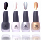 Makeup Mania Premium Nail Polish Velvet Matte Nail Paint Combo (Black, White, Silver, Golden, Pack of 4)