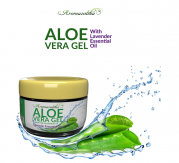 Aromazotika Aloe Vera Gel for Face and Hair with Pure Lavender Essential Oil. Hair, Face & Skin Use (100g)