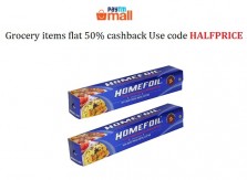 Get 50% cashback on Grocery items + free shipping at paytmmall