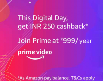 Join Amazon prime & get 250 Cashback For New Members