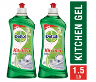 Dettol Germ Protection Kitchen Dish and Slab Gel - 750 ml (Lime Splash, Pack of 2)