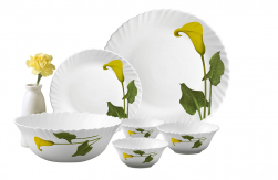 LaOpala Amber Lily Dinner Set, 27-Pieces, Multicolour