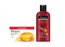 Tresemme Keratin Smooth with Argan Oil Shampoo, 190ml with Pears Pure and Gentle Soap Bar, 125g (Pack of 3)
