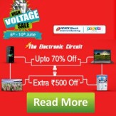 High Voltage Sale upto 70% off + upto Rs. 500 off + 10% cashback at shopclues