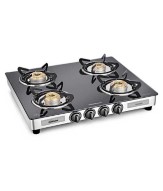 Sunflame Diamond SS GT 4 Burner Gas Stove Toughened Glass Top Rs. 3999 at Snapdeal