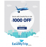 EaseMyTrip Get Flat Rs 1000 Instant Discount On 2 Flight Ticket Booking [No Minimum Booking require]