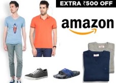 Clothing, Footwear, Watches & Jewellery Minimum 50% off + Rs. 500 off from Rs. 224 at Amazon