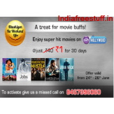 Videocon d2h Hollywood HD channel Rs. 1 for 30 days