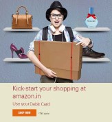 All Products 10% Cashback on Rs. 100 on 1st Transaction with any Debit Card At Amazon