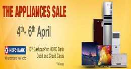 Amazon Appliances Great Deals 4th – 6th April plus 10% cashback of hdfc card customer 