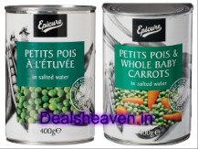 Epicure Petits Pois à L'étuvée/Pois and Whole Baby Carrots, 400g Rs 136 at Amazon