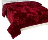  Warmland Single Bed Mink Embossed Blanket - Red  at Amazon