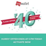 BookMyShow offer Get Free Rs. 40 Cash for MyWallet activation 