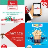 BookMyShow Extra upto 50% cashback with Mobikwik, Mywallet, PayZapp & Pockets by ICICI Wallet