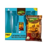 Bru Gold 50g + Free 2 Glasses Rs. 115 at  Amazon