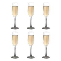 Cello Elegance Glass Champagne Tumblers, Set of 6, 210ml Each, Black