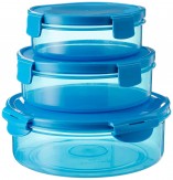 Cello Max Fresh Snacky Plastic Storage Container Set, 3-Pieces, Blue