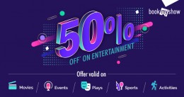 Get Flat 50% off upto Rs.100 ( Min 2 Tickets) on bookmyshow