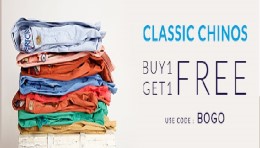 Americanswan BOGO Offer - Buy 1 Get 1 Free on Classic Chinos