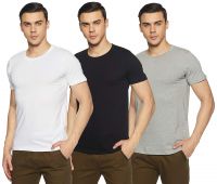 Chromozome Men's Plain Regular Fit T-Shirt (Pack of 3)