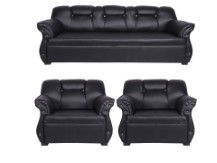 Cozy Seatings Genova 5 Seater Sofa in Black at Snapdeal
