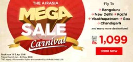 The Air Asia Mega Sale Carnival for Rs. 1099 at Airasia