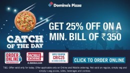 Get 20% Cashback on Dominos! when you pay via mobikwik