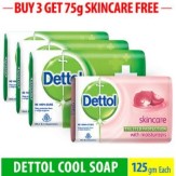 Dettol Original Soap 125 gm Pack of 3 + Dettol skincare Soap 75 gm Free Rs.119 at Snapdeal